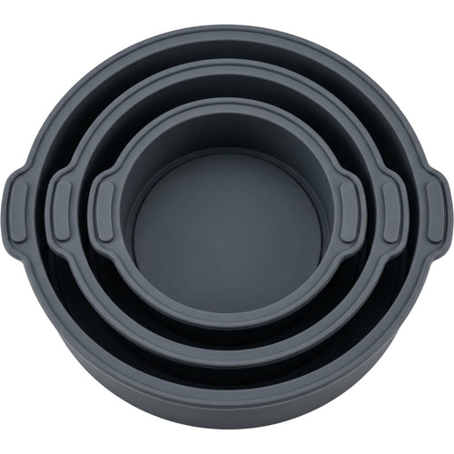Zdvgf Layercircle Silicone Round Cake Molds 6 8 10 in Charcoal Set of 3 - Product view