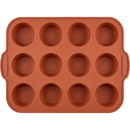 Zdvgf Roundnest Silicone Muffin Baking Mold 12 Cavity Terracotta - Product view