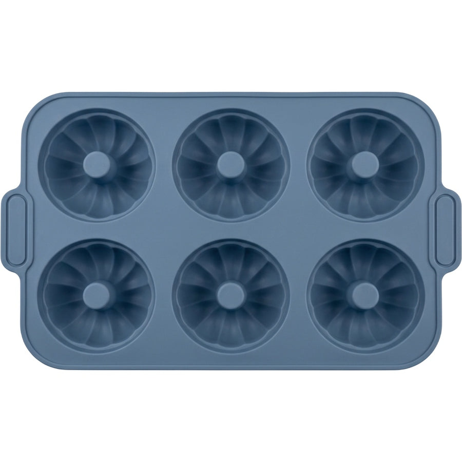 Zdvgf Six-Cavity Fluted Ring Silicone Mold Slate Blue